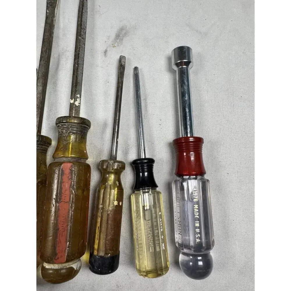Lot of 11 Vintage Craftsman Screwdrivers Nut Drivers Mixed USA Hand Tools